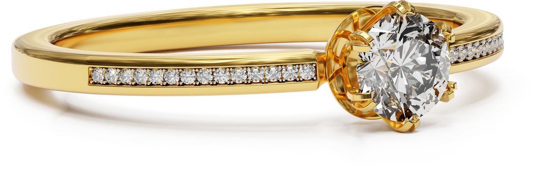Golden diamond ring transparent background